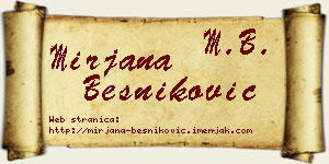 Mirjana Besniković vizit kartica